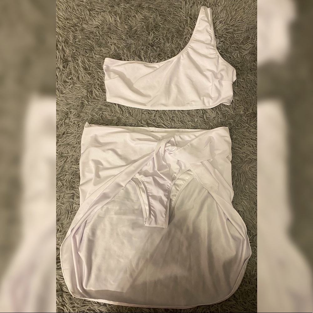 White two piece SHEIN bikini with wrap